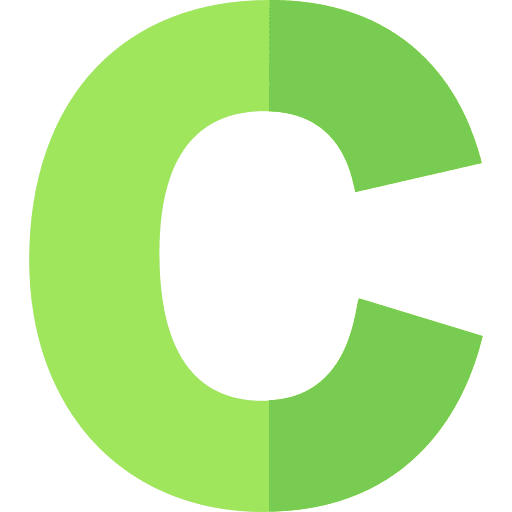 C alphabet typographical c icon
