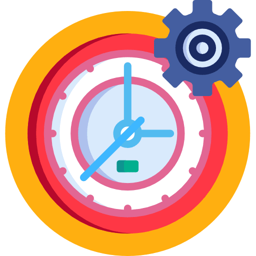 Time management gears time circular clock icon Time management gears time circular clock icon