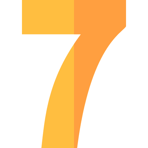 Seven math number shapes and symbols icon Seven math number shapes and symbols icon
