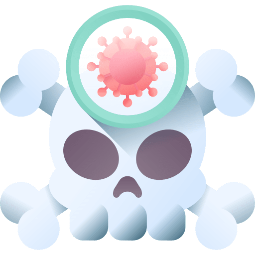 Deadly healthcare and medical illness virus icon