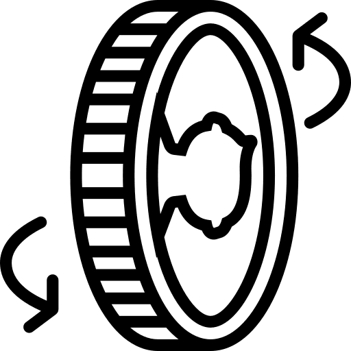 Coin cash flip coin icon