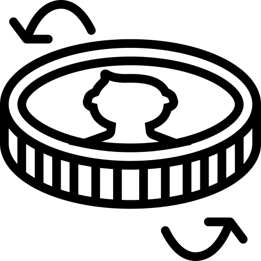 Coin flip currency cash icon