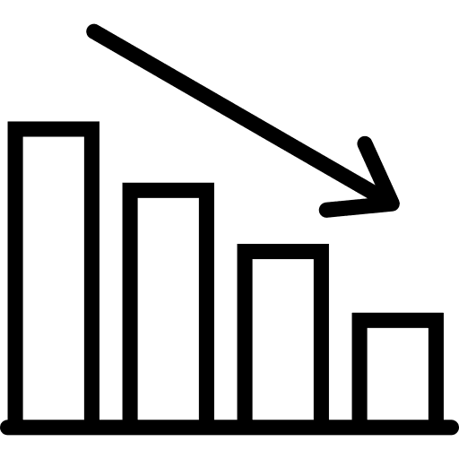 Graph graphic business reduction icon