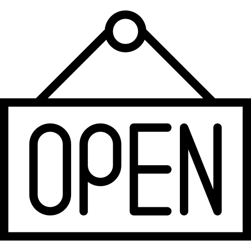 Open shop business sign icon