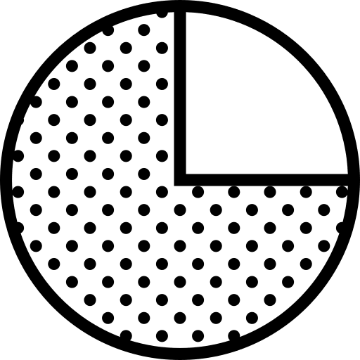 Pie chart marketing finances graphical icon