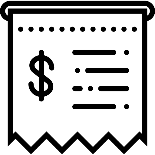 Receipt business commerce payment icon