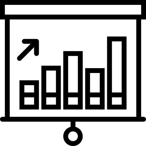 Presentation bars chart financial icon