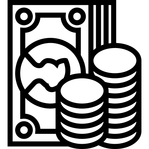 Change cash coins change icon