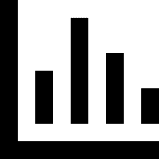 Bar chart statistics graph business and finance icon