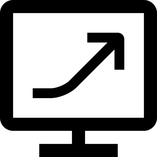 Line chart screen seo and web computer icon