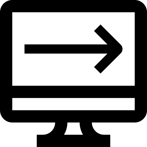 Monitor screen right arrow tv icon