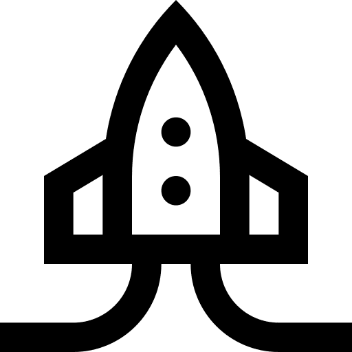 Startup business and finance seo and web rocket ship icon