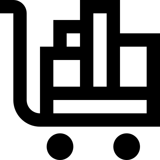 Trolley items cart heavy icon