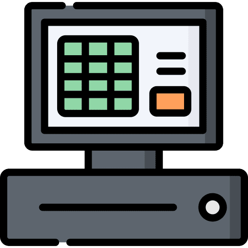Cashier machine pos terminal commercial icon