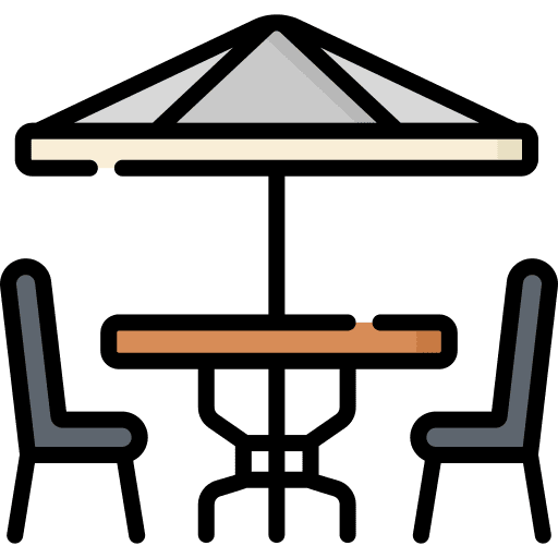 Terrace terrace food and restaurant chair icon