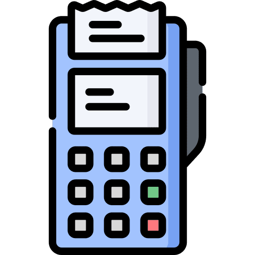 Pos terminal credit card payment business and finance receipt icon Pos terminal credit card payment business and finance receipt icon