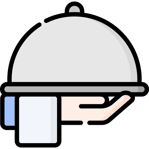Waiter tray serving plate icon