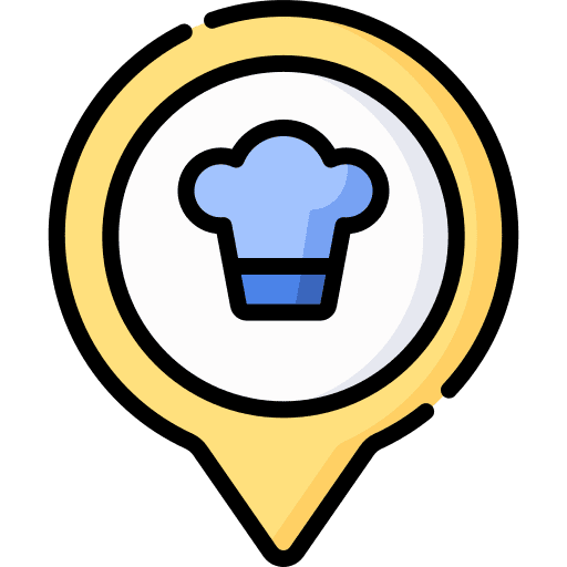 Restaurant maps and location location food tray icon Restaurant maps and location location food tray icon