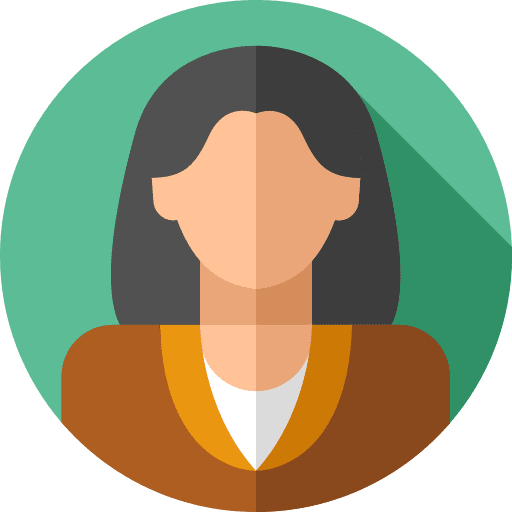 Woman black hair people female icon