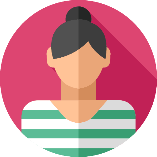 Woman girl caucasian bun icon