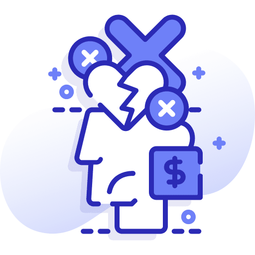 Dislike depression broken heart head icon