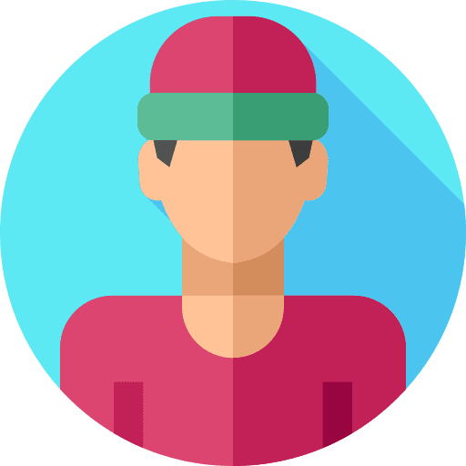 Man boy winter hat black hair icon