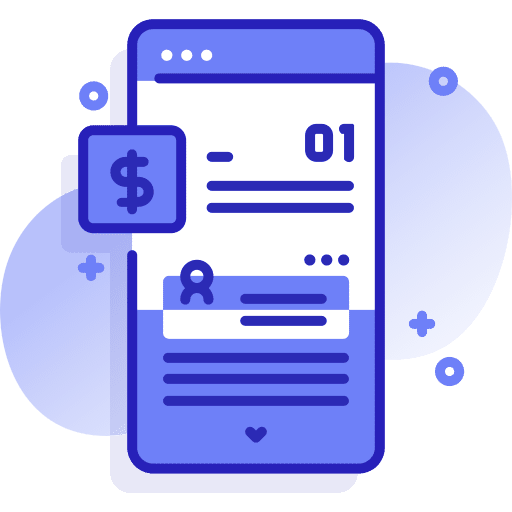 Profile marketing smartphone dollar icon Profile marketing smartphone dollar icon