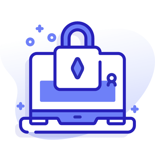 Security system laptop locked icon Security system laptop locked icon