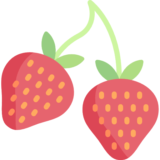 Strawberry vegan food organic icon