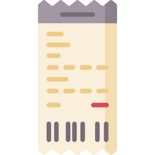 Receipt commerce ticket payment icon