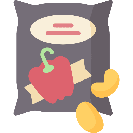 Snack junk food sack bag icon