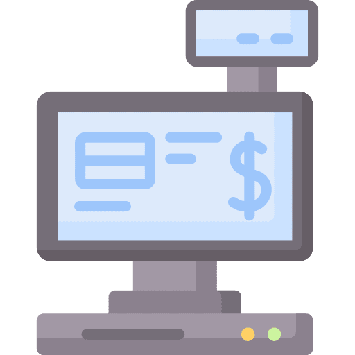 Cashier machine dollar symbol shop cash register icon