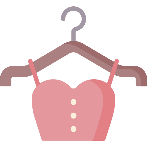 Cloth femenine garment shopping baskets icon