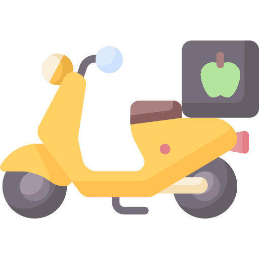 Delivery transport scooter food icon