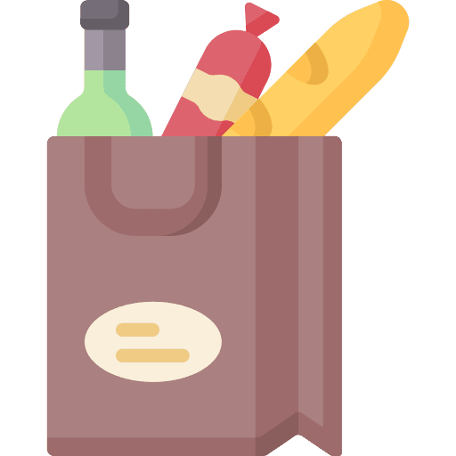 Grocery supermarket shopper shopping bag icon