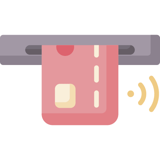 Pay card cash machine business and finance cash withdrawal icon