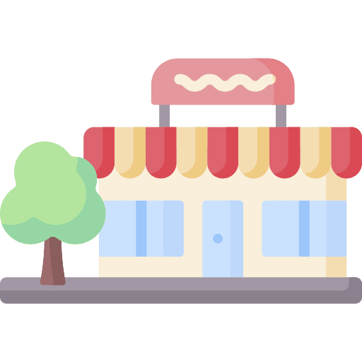 Shop supermarket commerce architecture and city icon