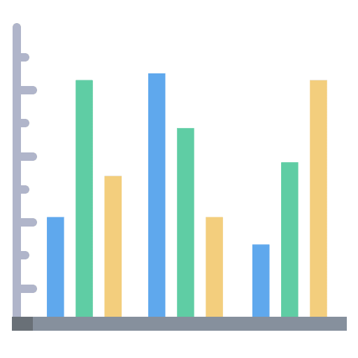 Bar chart statistics business and finance graphic icon Bar chart statistics business and finance graphic icon