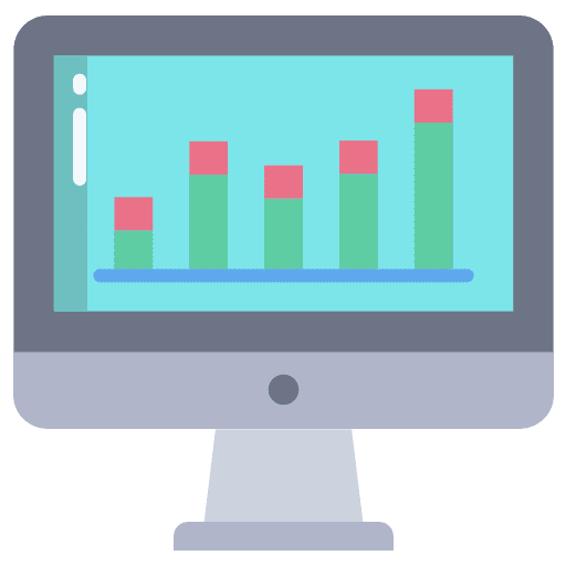 Monitor statistic graphic growth icon Monitor statistic graphic growth icon