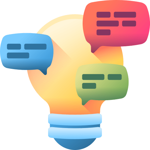 Discussion chat bubble idea speech bubble icon