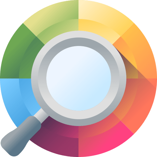 Palette palette loupe search icon