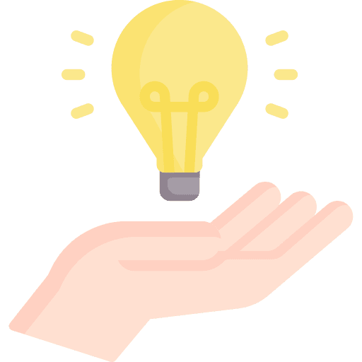Idea marketing hand light bulb icon
