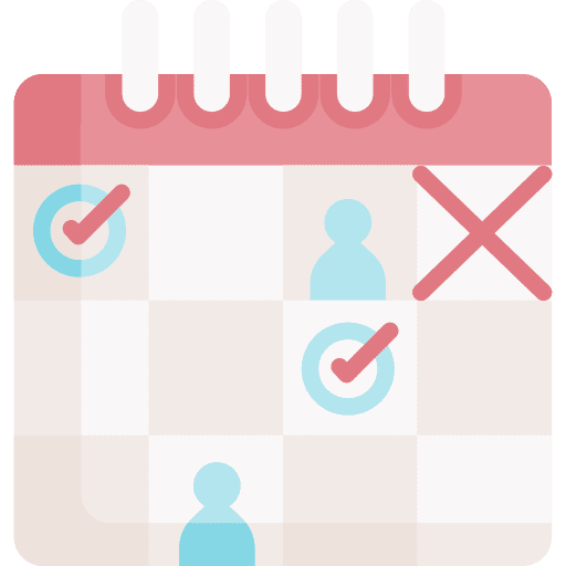 Schedule planning time and date check mark icon Schedule planning time and date check mark icon