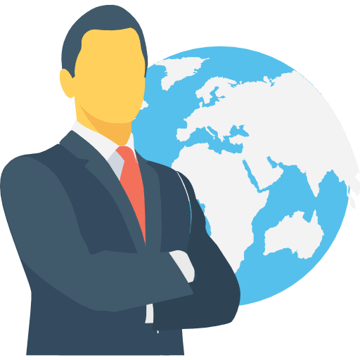 Businessman business and finance worldwide avatar icon
