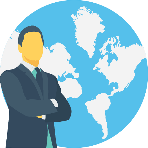 Businessman worldwide representative citizen icon