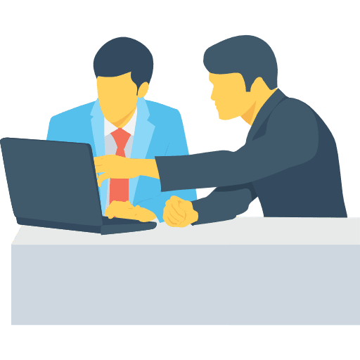 Meeting desk businessmen seo and web icon