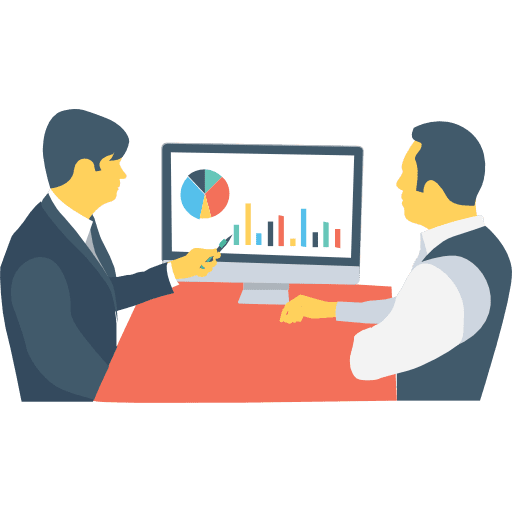 Meeting monitor people one on one icon