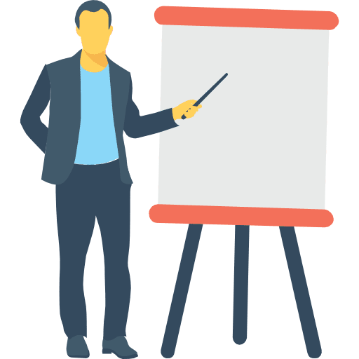 Presentation persons business people pitch icon
