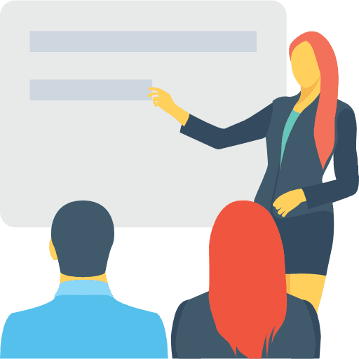 Presentation seo and web stats exposition icon