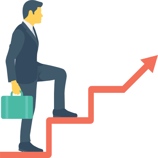 Promotion stairs business person seo and web icon